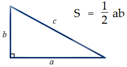 Площадь прямоугольного треугольника через 2 стороны